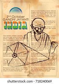 illustration of India background for 2nd October Gandhi Jayanti Birthday Celebration of Mahatma Gandhi