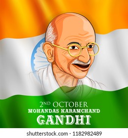 illustration of India background with Nation Hero and Freedom Fighter Mahatma Gandhi for Independence Day or Gandhi Jayanti