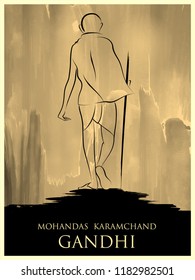 Illustration Indiens Hintergrund mit Nation Hero und Freedom Fighter Mahatma Gandhi zum Unabhängigkeitstag oder Gandhi Jayanti