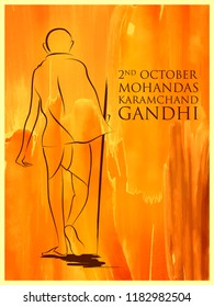 illustration of India background with Nation Hero and Freedom Fighter Mahatma Gandhi for Independence Day or Gandhi Jayanti