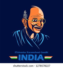 illustration of India background with Nation Hero and Freedom Fighter Mahatma Gandhi for Independence Day or Gandhi Jayanti