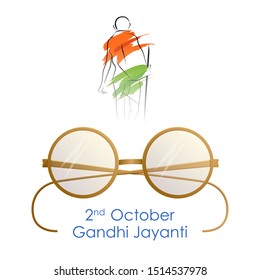 Illustration Indiens Hintergrund mit Nation Hero und Freedom Fighter Mahatma Gandhi für Gandhi Jayanti