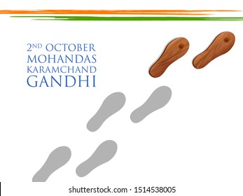 illustration of India background with Nation Hero and Freedom Fighter Mahatma Gandhi for Gandhi Jayanti