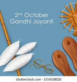 Illustration Indiens Hintergrund mit Nation Hero und Freedom Fighter Mahatma Gandhi für Gandhi Jayanti