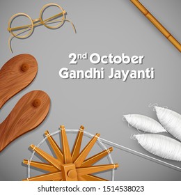 Illustration Indiens Hintergrund mit Nation Hero und Freedom Fighter Mahatma Gandhi für Gandhi Jayanti