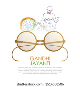 illustration of India background with Nation Hero and Freedom Fighter Mahatma Gandhi for Gandhi Jayanti