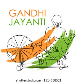 illustration of India background with Nation Hero and Freedom Fighter Mahatma Gandhi for Gandhi Jayanti