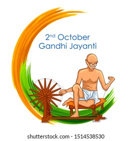 illustration of India background with Nation Hero and Freedom Fighter Mahatma Gandhi for Gandhi Jayanti