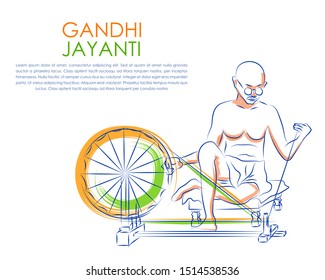 illustration of India background with Nation Hero and Freedom Fighter Mahatma Gandhi for Gandhi Jayanti