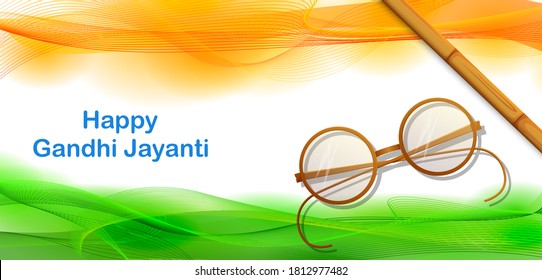 illustration of India background with Nation Hero and Freedom Fighter Mahatma Gandhi popularly known as Bapu for 2nd October Gandhi Jayanti