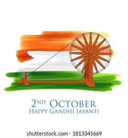 illustration of India background with Nation Hero and Freedom Fighter Mahatma Gandhi popularly known as Bapu for 2nd October Gandhi Jayanti