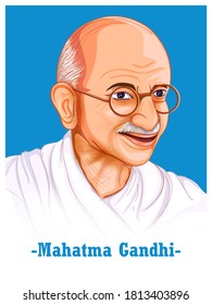 illustration of India background with Nation Hero and Freedom Fighter Mahatma Gandhi popularly known as Bapu for 2nd October Gandhi Jayanti