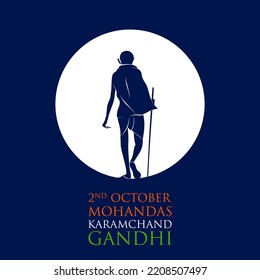 illustration of India background with Nation Hero and Freedom Fighter Mahatma Gandhi popularly known as Bapu for 2nd October Gandhi Jayanti