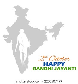 illustration of India background with Nation Hero and Freedom Fighter Mahatma Gandhi popularly known as Bapu for 2nd October Gandhi Jayanti