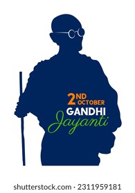 illustration of India background with Nation Hero and Freedom Fighter Mahatma Gandhi popularly known as Bapu for 2nd October Gandhi Jayanti