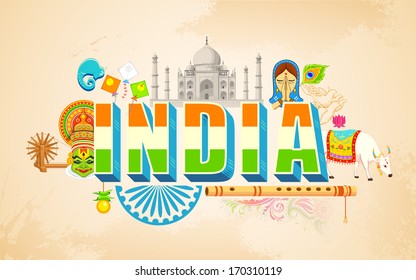 illustration of India background showing cultural diversity