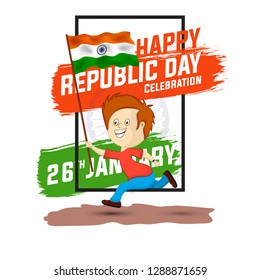 illustration of India background in tricolor and Ashoka Chakra vector illustration of republic day celebration. 26 January - Vector