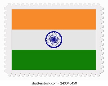 illustration India flag stamp