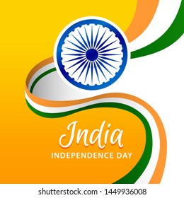 Illustration of India Independence Day Design - Vector .