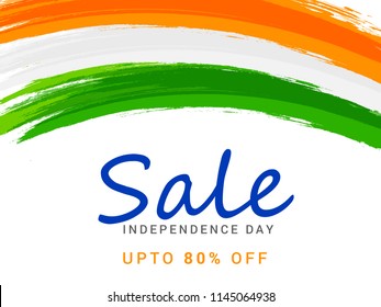 Illustration Of India Independence Day Sale Background.