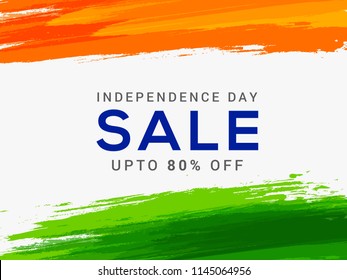 Illustration Of India Independence Day Sale Background.