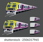 Illustration of Indian AC local train 
