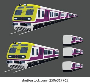 Illustration of Indian AC local train 