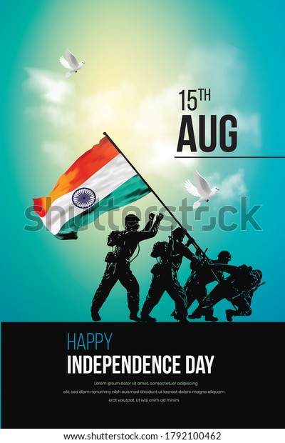 Illustration Indian Army Flag Happy Independence Stock Vector (Royalty ...