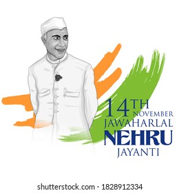 illustration of  Indian background with Nation Hero and Freedom Fighter Jawaharlal Nehru Pride of India for 14th November Happy Children's Day