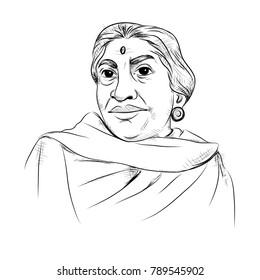 illustration of Indian background with Nation Hero and Freedom Fighter Sarojini Naidu Pride of India