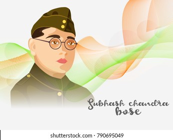 
Illustration Of indian Background With Netaji Subhash Chandra Bose.