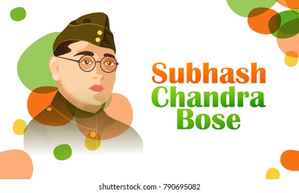 
Illustration Of indian Background With Netaji Subhash Chandra Bose.
