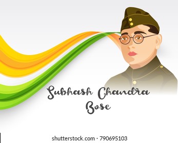 
Illustration Of indian Background With Netaji Subhash Chandra Bose.