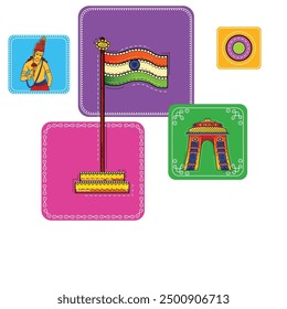 ilustración de fondo indio que muestra su increíble cultura y diversidad para el 15 de agosto Día de la Independencia de la India