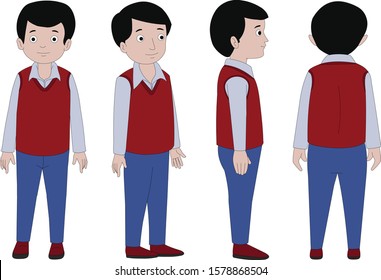 Illustration of Indian Boy with sweater.