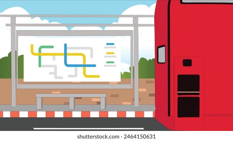 Illustration of Indian Bus Stand Vector art