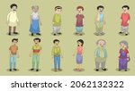 Illustration of Indian characetrs family vector