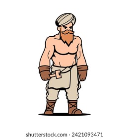 Illustration of indian character with hammer in hand