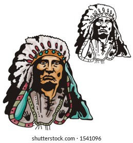 Ilustración de un jefe indio.