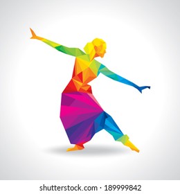 illustration of Indian classical dancer performing
