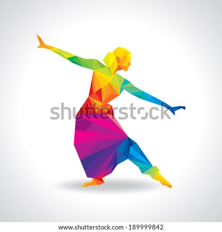 illustration of Indian classical dancer performing