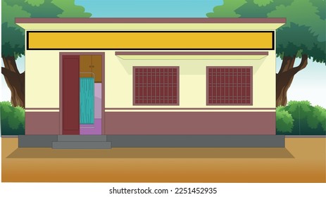 Illustration of Indian Clinic Outdoor vector