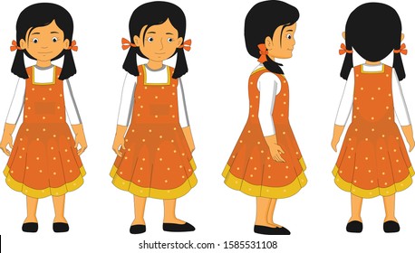 Illustration of indian cute girl