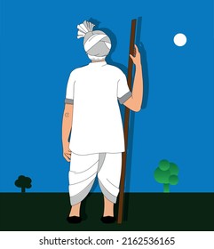 Illustration of an Indian farmer