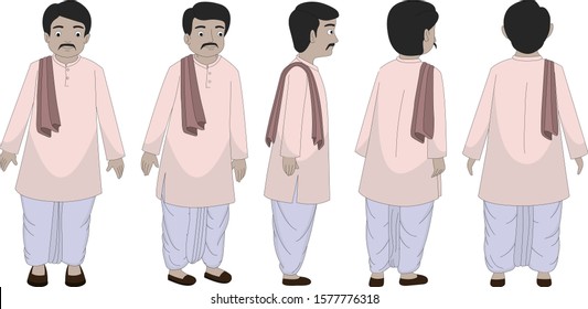 Illustration of Indian Farmer standing