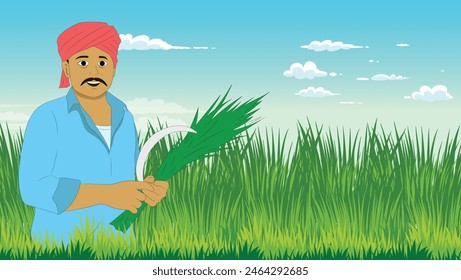 
Illustration of an Indian Farmer Vector art