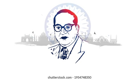 Illustration of Indian festival Babasaheb Jayanti day celebration