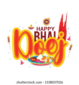 Illustration Indian Festival Of Bhai Dooj,Bhau-Beej,Bhai Tika Celebration Background.