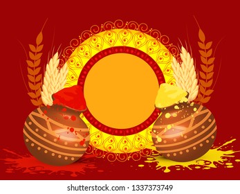 Illustration Of Indian Festival Happy Holi Sale Poster Or Banner Discount Offer Background.