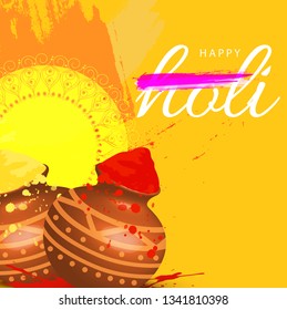 Illustration Of Indian Festival Happy Holi Sale Poster Or Banner Discount Offer Background.